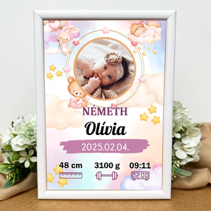 Kislányos baba emlékőrző kép - saját fotóval - otthon & életmód - dekoráció - kép & falikép - poszter - Meska.hu