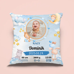 Kisfiús baba emlék párna fényképpel, Otthon & Életmód, Lakástextil, Párna & Párnahuzat, Mindenmás, MESKA