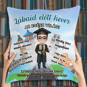 Ballagási ajándék fiúnak - személyre szabható párna, Otthon & Életmód, Lakástextil, Párna & Párnahuzat, Mindenmás, MESKA