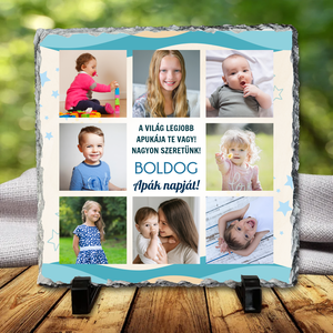 Fényképes ajándék apának - apák napi kőtábla - otthon & életmód - dekoráció - asztal és polc dekoráció - kavics & kő - Meska.hu