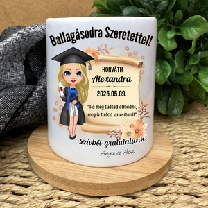 Ballagási persely lányoknak, Otthon & Életmód, Dekoráció, Asztal és polc dekoráció, Persely, Decoupage, transzfer és szalvétatechnika, MESKA