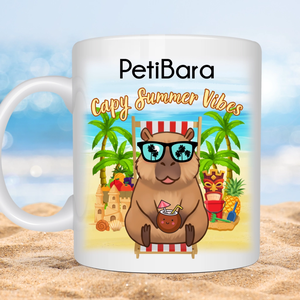 Capybara summer vibes bögre - otthon & életmód - konyhafelszerelés, tálalás - tálalás - bögre & csésze - Meska.hu
