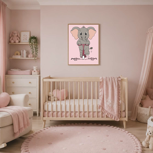 Mesepacni - Elefánt rolleren - gyerekszoba falikép, édes állatos illusztráció, Baba - mama, Babaszoba dekoráció, Babaszoba kép, Fotó, grafika, rajz, illusztráció, MESKA