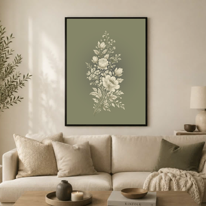Mesepacni Home - Virágos falikép  - Elegáns, természet ihlette dekoráció nappaliba és halószobába 40x50 cm, Otthon & Életmód, Dekoráció, Kép & Falikép, Poszter, Fotó, grafika, rajz, illusztráció, A Mesepacni Home első darabja egy finom, természet ihlette virágos falikép, amely a nyugalom és az ..., MESKA