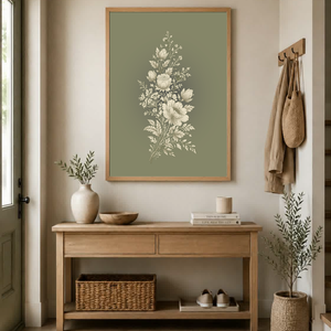 Mesepacni Home - Virágos falikép  - Elegáns, természet ihlette dekoráció nappaliba és halószobába 40x50 cm - otthon & életmód - dekoráció - kép & falikép - poszter - Meska.hu