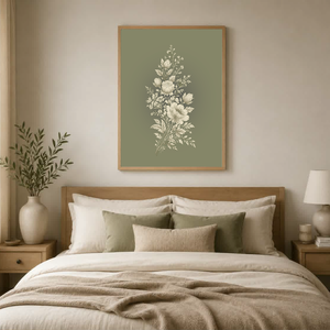 Mesepacni Home - Virágos falikép  - Elegáns, természet ihlette dekoráció nappaliba és halószobába 40x50 cm - otthon & életmód - dekoráció - kép & falikép - poszter - Meska.hu