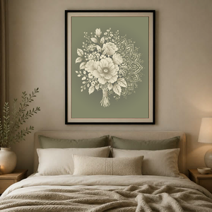 Mesepacni Home - Virágos mandala falikép, elegáns dekoráció nappaliba és hálószobába - Meska.hu