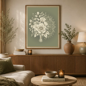 Mesepacni Home - Virágos mandala falikép, elegáns dekoráció nappaliba és hálószobába - otthon & életmód - dekoráció - kép & falikép - poszter - Meska.hu