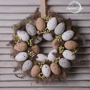 Húsvéti natúr  ajtódísz  - ünnepi díszek, dekorációk - húsvéti díszek és dekorációk - húsvéti ajtódísz, kopogtató - Meska.hu