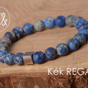 Kék REGALIT 8 mm MATT, Ékszer, Karkötő, Ásványkarkötő, Ékszerkészítés, MESKA