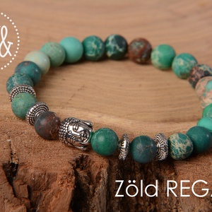 Zöld REGALIT 8 mm MATT - ékszer - karkötő - ásványkarkötő - Meska.hu