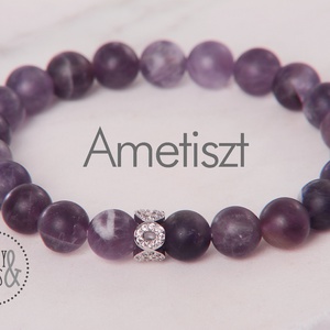 AMETISZT 8mm matt karkötő, Ékszer, Karkötő, Ásványkarkötő, Ékszerkészítés, MESKA