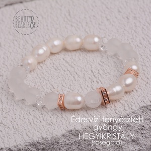 Gyöngy és hegyikristály karkötő  - ékszer - karkötő - ásványkarkötő - Meska.hu