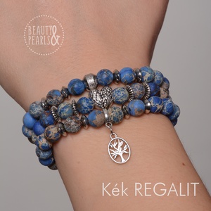 Kék REGALIT 8 mm - ékszer - karkötő - ásványkarkötő - Meska.hu