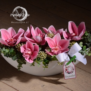 Orchidea csónak asztaldísz - Meska.hu
