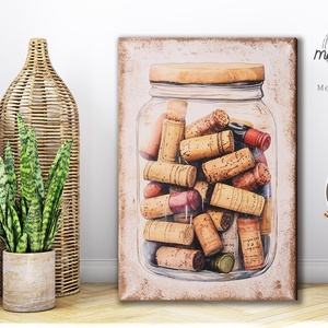 Vászonkép 21x30  Bor, mámor...parafadugók - otthon & életmód - dekoráció - kép & falikép - vászonkép - Meska.hu