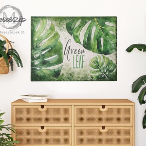 Vászonkép 30x42  Green LEAF zöld levelek - otthon & életmód - dekoráció - kép & falikép - vászonkép - Meska.hu