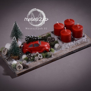 Bogárral viszem a fát...  adventi asztaldísz, Karácsony, Adventi díszek, Adventi asztaldísz, Virágkötés, MESKA