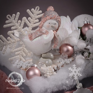Téli madárka karácsonyi  asztaldísz - karácsony - karácsonyi lakásdekoráció - ünnepi asztaldekoráció - Meska.hu