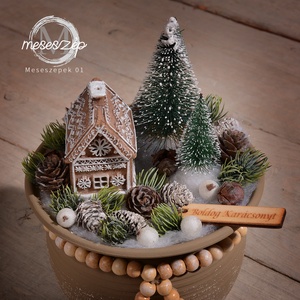 Mézeskalács ház  az erdőben   karácsonyi asztaldísz - Meska.hu