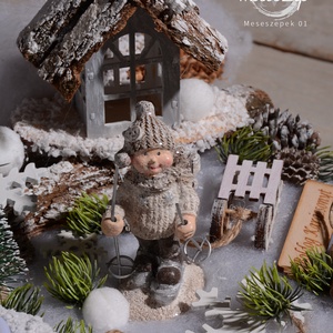 Erdei, téli varázs  karácsonyi asztaldísz - karácsony - karácsonyi lakásdekoráció - karácsonyi manók, figurák - Meska.hu