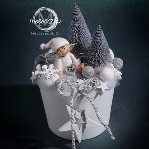 Angyalka szívvel  karácsonyi asztaldísz - Meska.hu