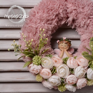 Tavasz tündér ajtókopogtató, Otthon & Életmód, Dekoráció, Ajtó- és ablak dekoráció, Ajtódísz & Kopogtató, Virágkötés, MESKA