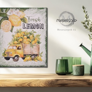 Fresh LEMON  25x30 cm vászonkép - otthon & életmód - dekoráció - kép & falikép - vászonkép - Meska.hu