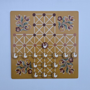 Festett táblajáték, Róka és a libák - játék & sport - táblajáték és kártyajáték - társasjátékok - Meska.hu