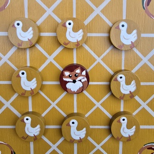 Festett táblajáték, Róka és a libák - játék & sport - táblajáték és kártyajáték - társasjátékok - Meska.hu