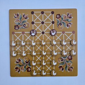 Festett táblajáték, Róka és a libák - játék & sport - táblajáték és kártyajáték - társasjátékok - Meska.hu