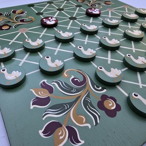 Festett táblajáték, Róka és a libák - játék & sport - táblajáték és kártyajáték - utazójáték - Meska.hu