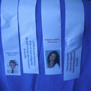 Ballagási szalag, egyedi szöveggel, idézettel, fényképpel. -  - Meska.hu