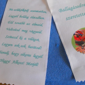 Ballagási szalag, egyedi szöveggel, idézettel, fényképpel. -  - Meska.hu
