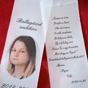 Ballagási szalag, egyedi szöveggel, idézettel, fényképpel. - Meska.hu