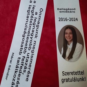 Ballagási szalag, egyedi szöveggel, idézettel, fényképpel. - Meska.hu