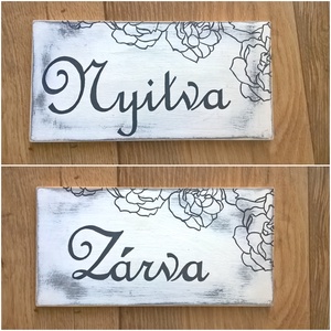 Nyitva/Zárva tábla, Művészet, Festmény, Akril, Festészet, Festett tárgyak, MESKA