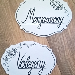 Menyasszon, Vőlegény tábla - művészet - festmény - akril - Meska.hu