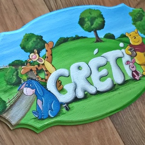 Gyermek névtábla, Művészet, Festmény, Akril, Festészet, Festett tárgyak, MESKA
