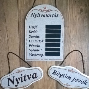 Nyitvatartás tábla szett - Meska.hu