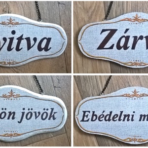 Nyitvatartás tábla szett - művészet - festmény - akril - Meska.hu