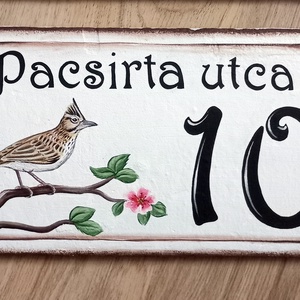 Cserép házszámtábla, Művészet, Festmény, Akril, Festészet, Festett tárgyak, MESKA