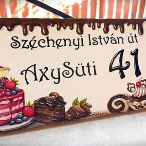 Cserép házszámtábla - művészet - festmény - akril - Meska.hu