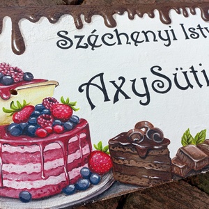 Cserép házszámtábla - művészet - festmény - akril - Meska.hu