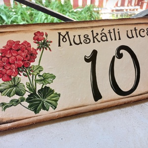 Cserép házszámtábla - művészet - festmény - akril - Meska.hu