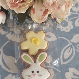 Húsvéti csomag- nyuszi+ virág, Élelmiszer, Édesség, Mézeskalács, Festett tárgyak, Mézeskalácssütés, MESKA