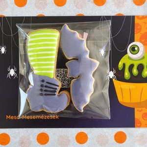 Halloween -i mézesek- Boszi csizma,kis denevér mézeskalács , Élelmiszer, Édesség, Mézeskalács, Mézeskalácssütés, MESKA