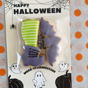 Halloween -i mézesek- Boszi csizma,kis denevér mézeskalács  - élelmiszer - édesség - mézeskalács - Meska.hu