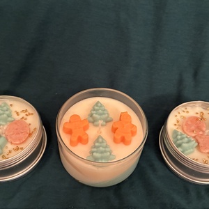 Karácsonyi gyertya szett / 3 db, Esküvő, Dekoráció, Gyertya & Gyertyatartó, Gyertya-, mécseskészítés, MESKA