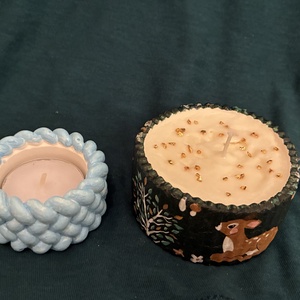 Gyertya - saját készítésű formában, Esküvő, Dekoráció, Gyertya & Gyertyatartó, Decoupage, transzfer és szalvétatechnika, Gyertya-, mécseskészítés, MESKA